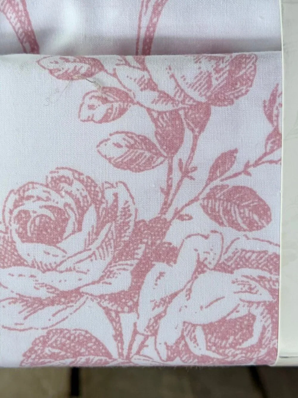 3-pc Cabbages & Roses London King Size Cotton Duvet Set FLORAL TOILE - ROSE